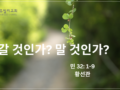 갈 것인가? 말 것인가?